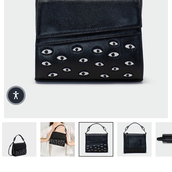 Min & Mon Anastasio Micro Crossbody Handbag in Black Leather - All Over Eyes - Picture 2 of 4